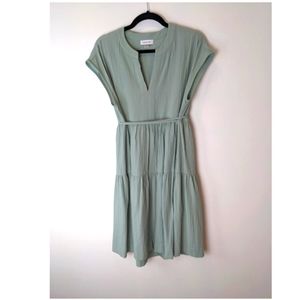 Green Dress Calvin Klein Knee Length Sage Green Casual Daytime Dress